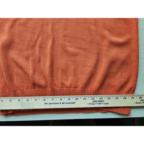 SWEATER-ORVIS-Pumpkin Orange-Long Sleeve-V-Neck-Cotton-Size MED - Picture 11 of 16